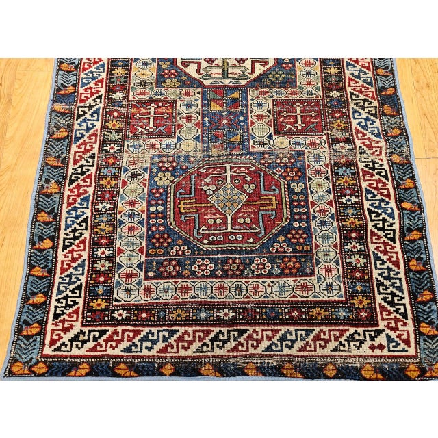 Antique Caucasian Shirvan Area Rug, Handwoven Wool, Geometric Medallion, 3' x 5' For Sale - Image 12 of 17