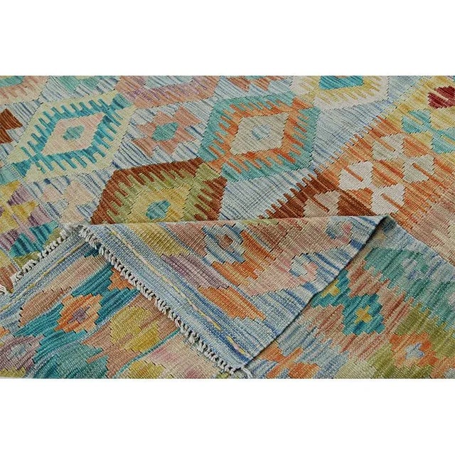 Tribal Traditional Handwoven Turkish Kilim Rug-8'3" X 11'9" For Sale - Image 3 of 12