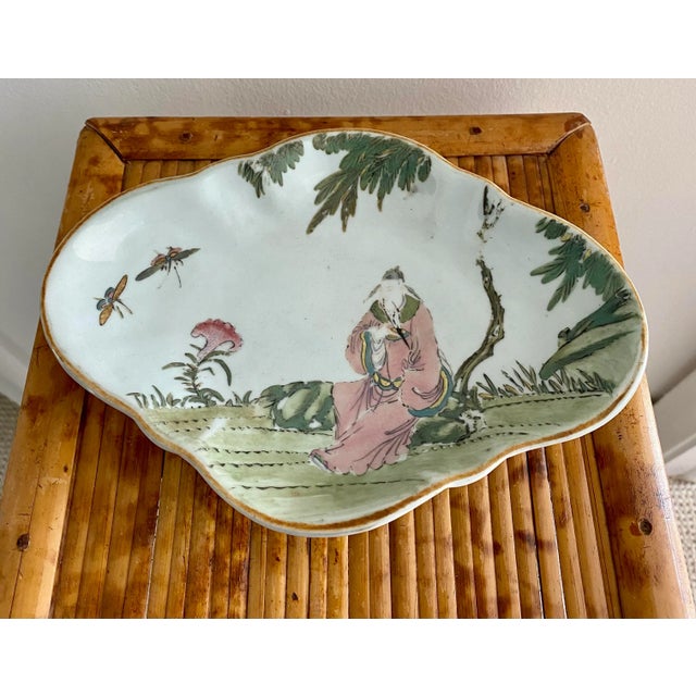 Vintage Chinoiserie Pedestal Dish For Sale - Image 10 of 10