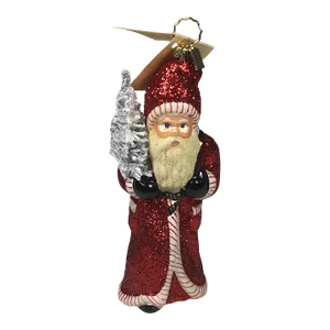 2000’s Mouth Blown Glass Santa Ornament “Holiday Brilliance” by Ino Schaller