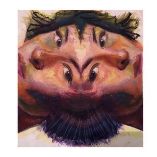 Perspective 3 by SEJ | Mixed Media on Paper Abstract depiction of distorted facial features. For Sale