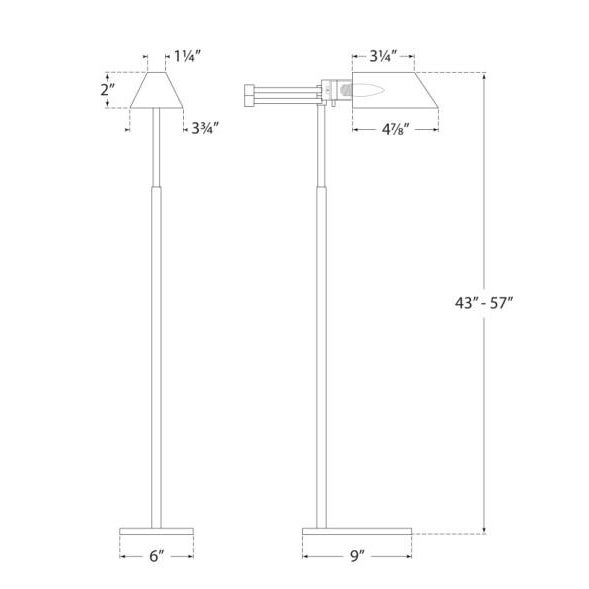 Transitional Visual Comfort Signature Studio Swing Arm Floor Lamp in Bronze For Sale - Image 3 of 3