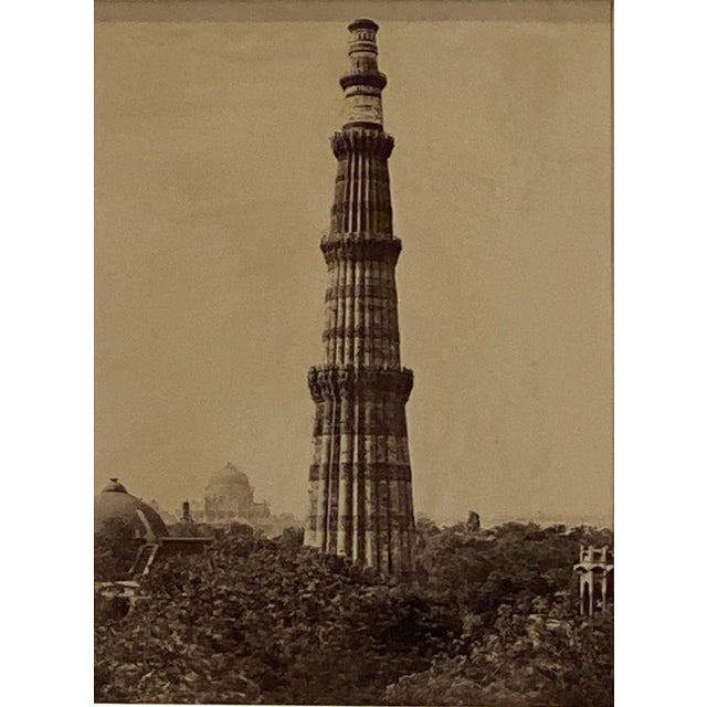 Antique Photograph of Column Quatab Minar, Delhi India For Sale - Image 4 of 5