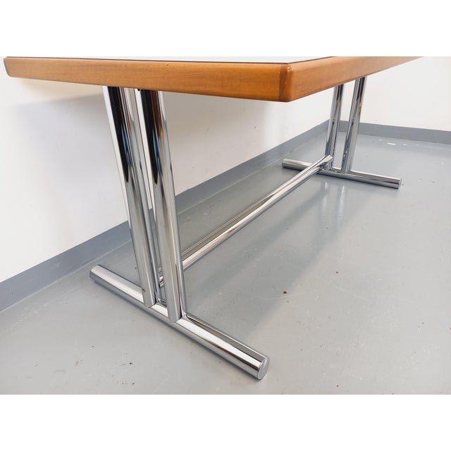 Wood Vintage Desk in Walnut and Chrome Metal, 1970s For Sale - Image 7 of 18