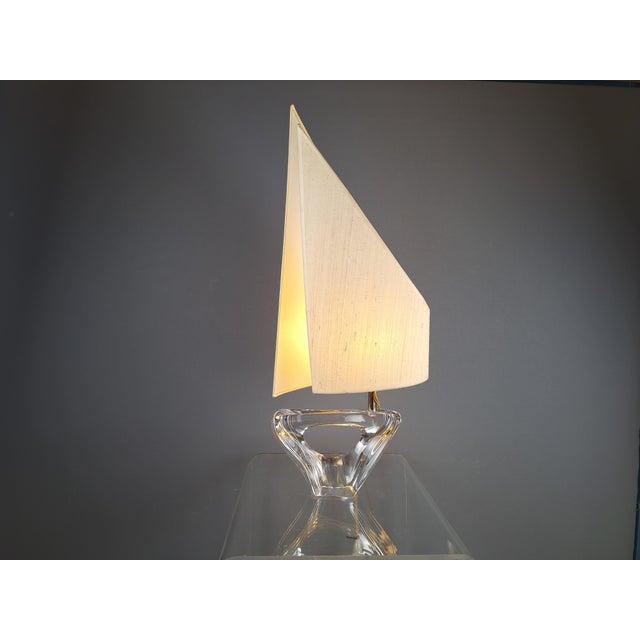 Crystal Glass Table Lamp from Daum France, 1960s, in Flawless conditions. Designed 1960 to 1969 This piece has an...