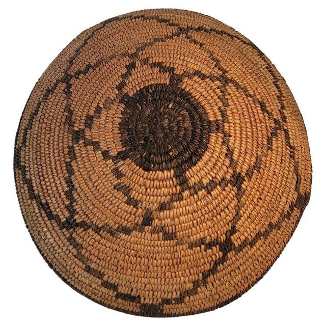 1920s Hand Made Geometric Woven Basket For Sale - Image 4 of 8
