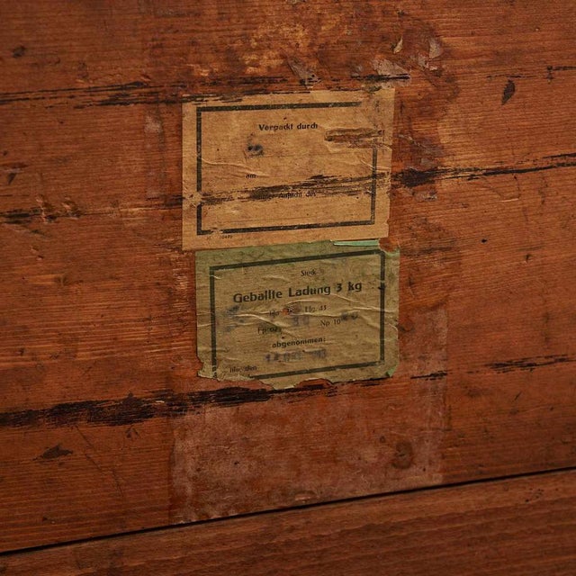 Vintage Military Wooden Trunk For Sale - Image 4 of 7