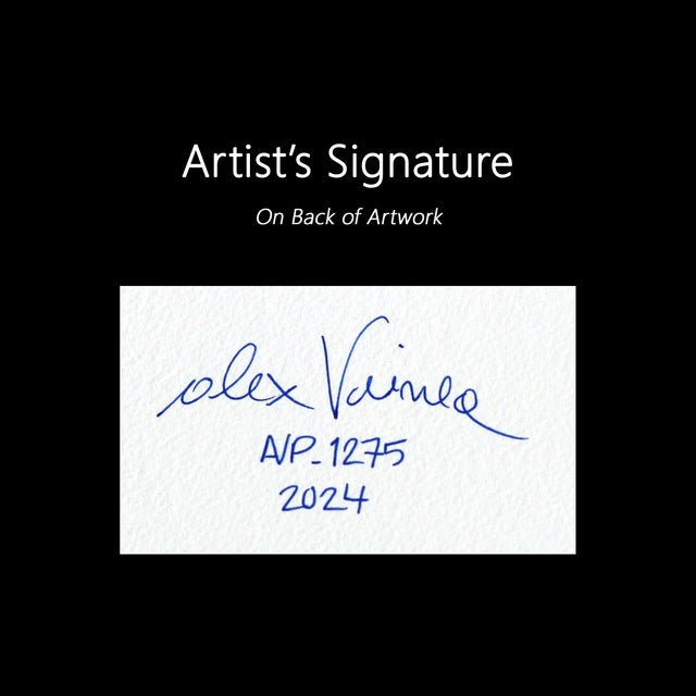 Avp_1275 - Abstract Vibrant Pink Tone Contemporary Painting on Paper Original Artwork by Alex Voinea For Sale In Los Angeles - Image 6 of 6