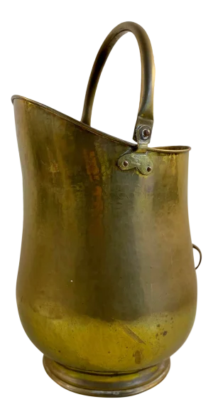 English Hammered Brass Kindling Scuttle C.1930