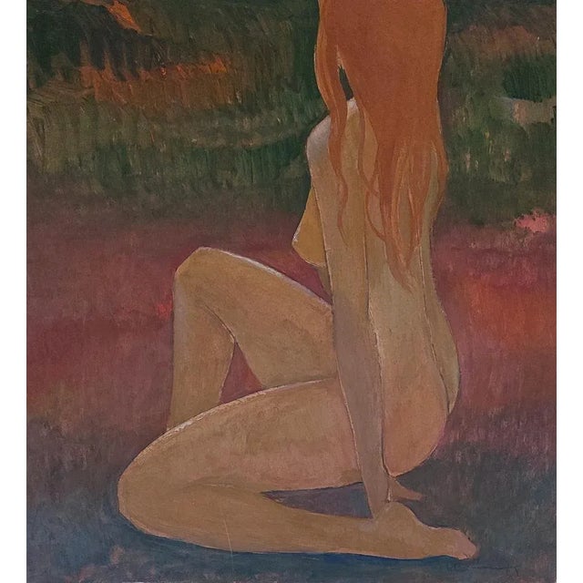 Blue Laimdots Murnieks, Girl with Red Hair, 1996, Oil on Cardboard For Sale - Image 8 of 8