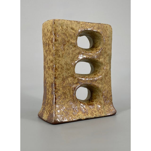 Modern Brutalist Ceramic Vase with Glossy Fat Lava Glaze, 1970s For Sale - Image 3 of 10