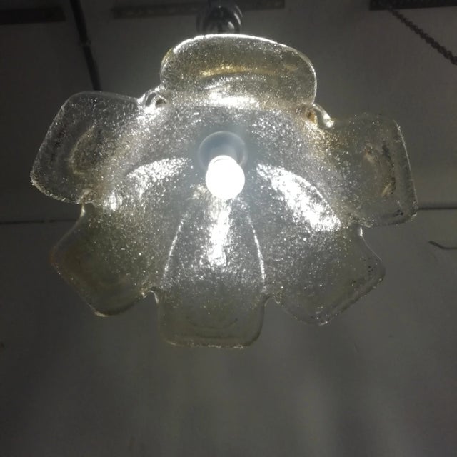 Metal Vintage Danish Ceiling Lamp with Murano Glass Lampshade from OMI, 1980s For Sale - Image 7 of 13