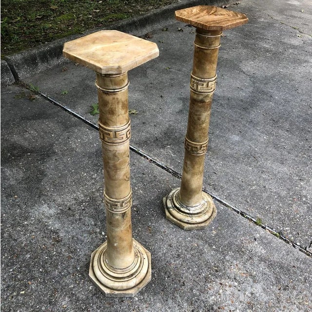 Pair 19th Century Solid Marble Louis XVI Pedestals ~ Columns For Sale In Baton Rouge - Image 6 of 13
