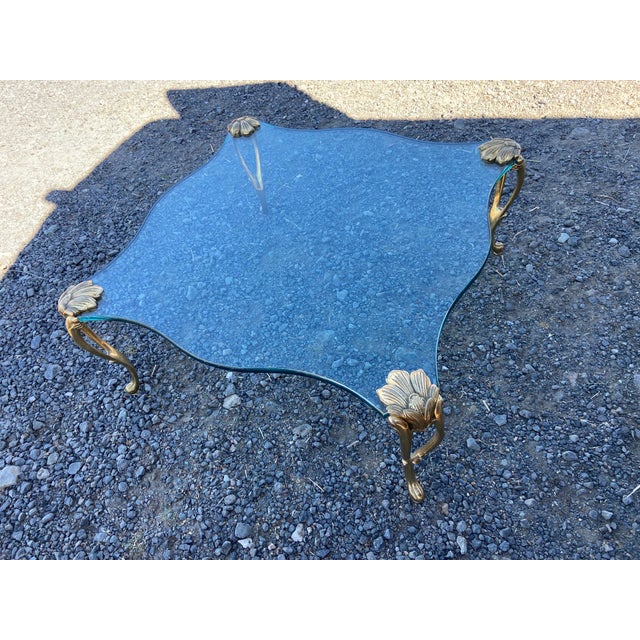 Mid-Century Modern Vintage Mid Century Modern Hollywood Regency Attributed to Maison Charles Coffee Table For Sale - Image 3 of 12