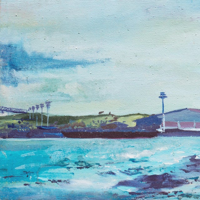 'Oakland Estuary' by Gren Hayes, Bay Area Woman Artist, San Francisco Museum of Modern Art For Sale - Image 4 of 8