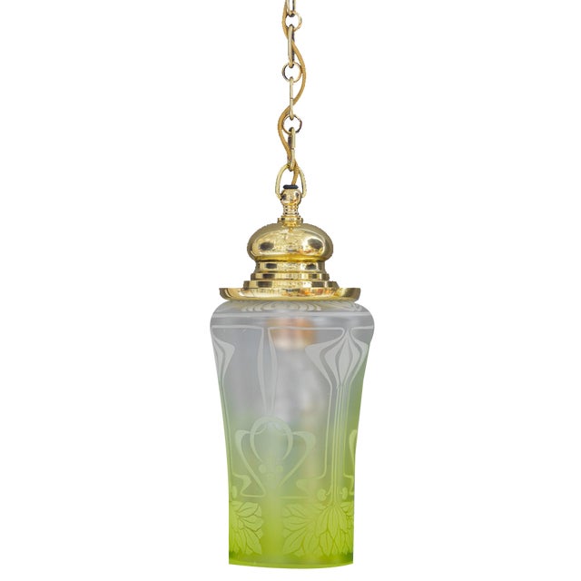 Art Deco Pendant with Original Antique Glass, Vienna, 1920s For Sale