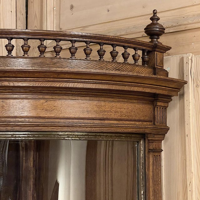 19th Century French Henri II Neoclassical Corner Vitrine With Curved Glass Door For Sale - Image 14 of 18