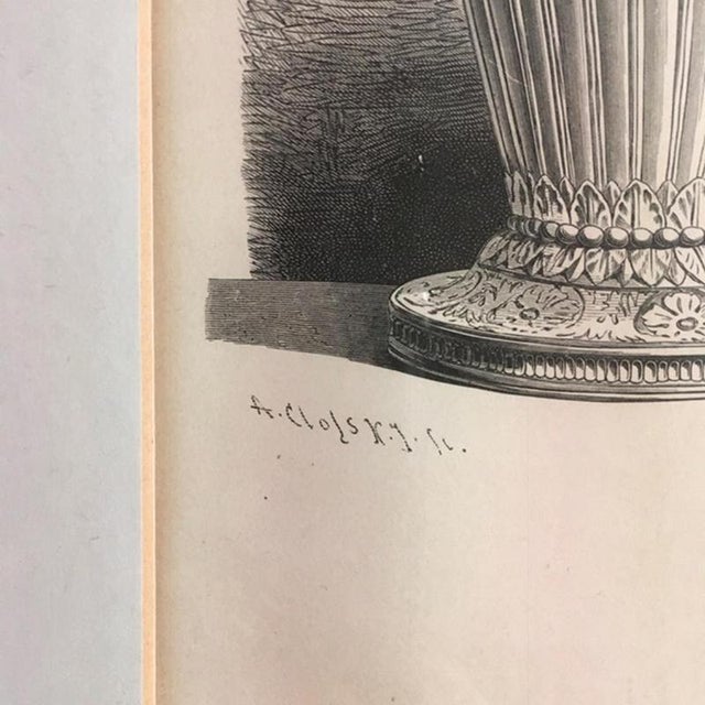 French Artist, Neoclassical Roman Marble Urns, 1850, Black and White Print For Sale - Image 16 of 18