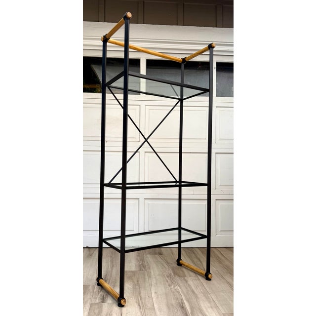Contemporary Architectural Modern Étagère Attributed to Cleo Baldon for Terra With Hardwood Accents For Sale - Image 3 of 14