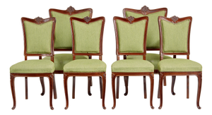 Mid-Century Carved Dining Chairs, 1940, Set of 6