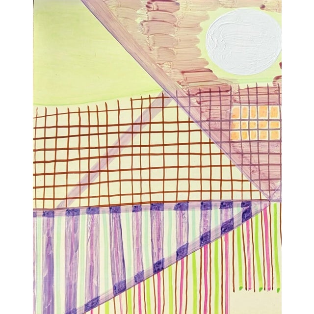 Contemporary 2022 “Untitled (Ppr400)” Contemporary Abstract Colorful Pastel Geometric Painting by Max Manning For Sale - Image 3 of 7