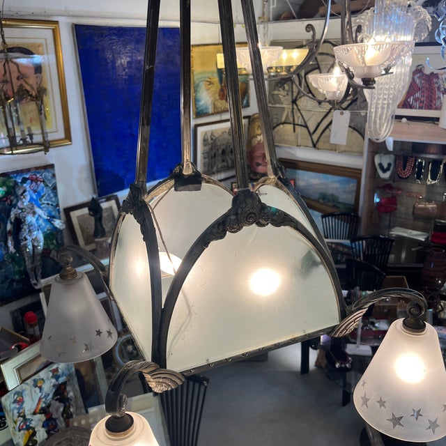 Mid 20th Century Art Deco Chandelier For Sale - Image 9 of 12