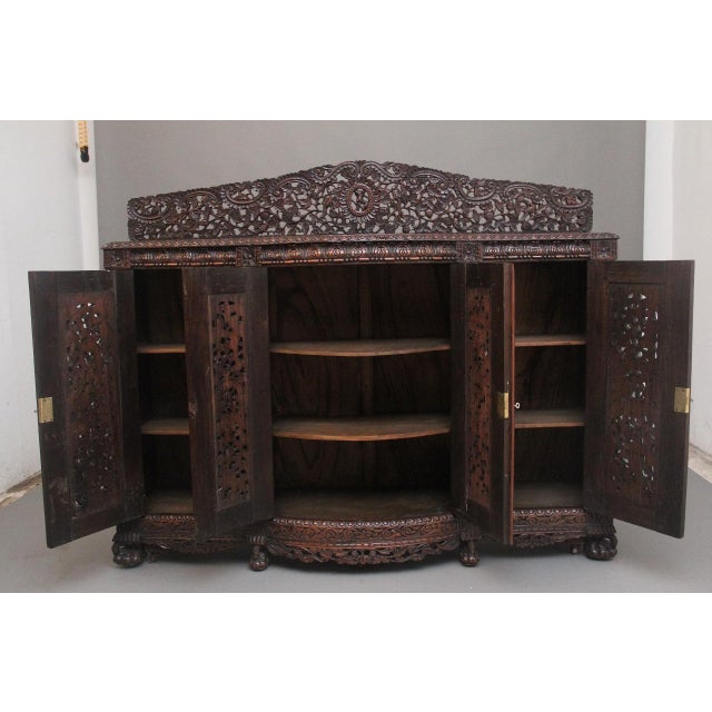 Antique Anglo-Indian Carved Cabinet, 1860 For Sale - Image 14 of 18