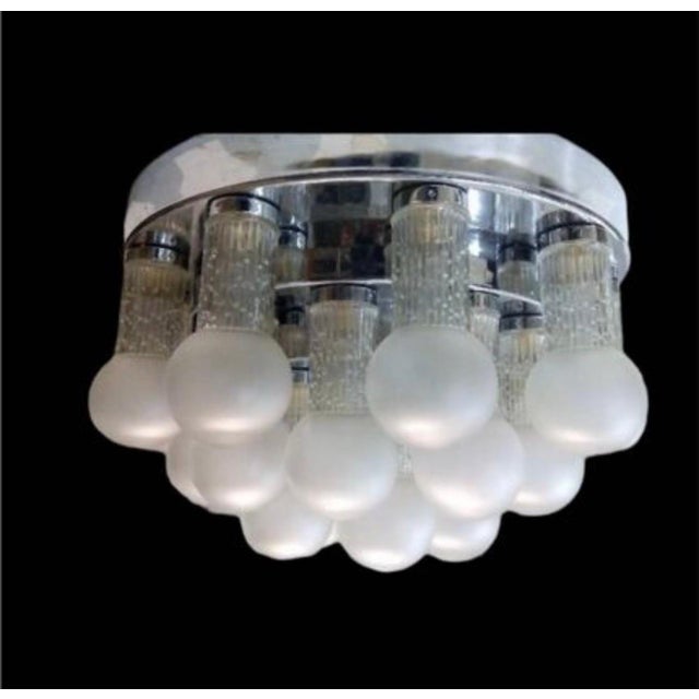 Ceiling Light in Glass and Chrome from JT Kalmar, Austria, 1970s For Sale - Image 4 of 6