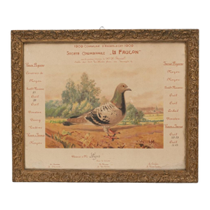 20th Century Belgian Artwork With Wooden Frame
