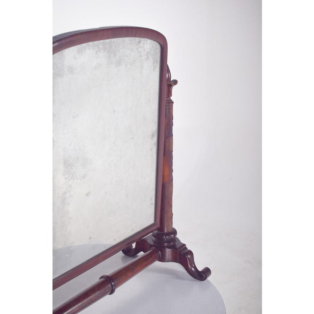 Wood English Dressing Table Mirror with Turnings For Sale - Image 7 of 12