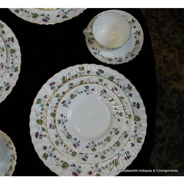 5pc Service 12 Minton Dryden English Bone China Porcelain Dinner Set S716 Chairish