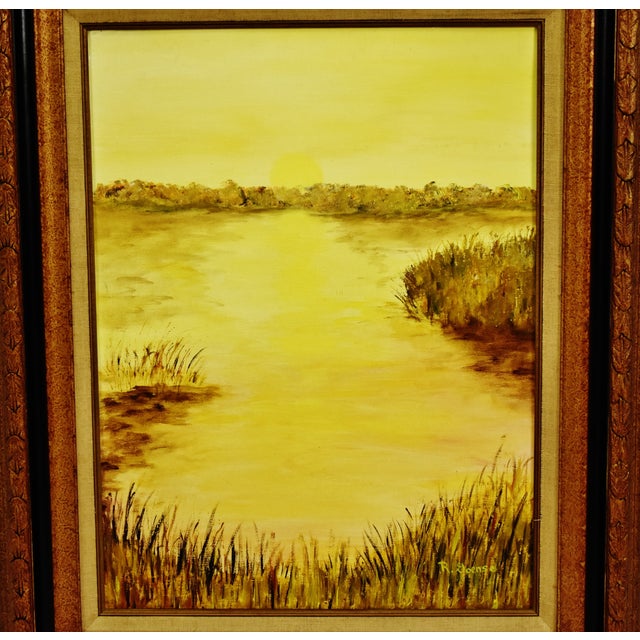 Framed Oil on Canvas Board Landscape Painting Artist Signed Chairish