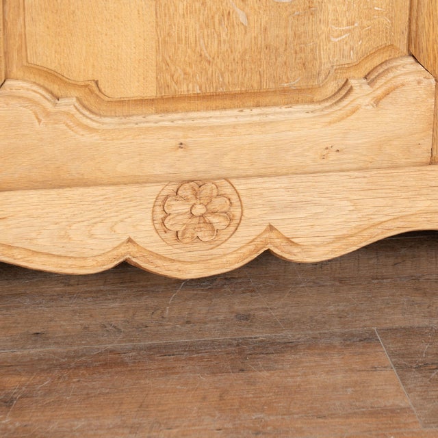 20th Century Long Bleached Oak Sideboard Buffet From Belgium For Sale - Image 12 of 16