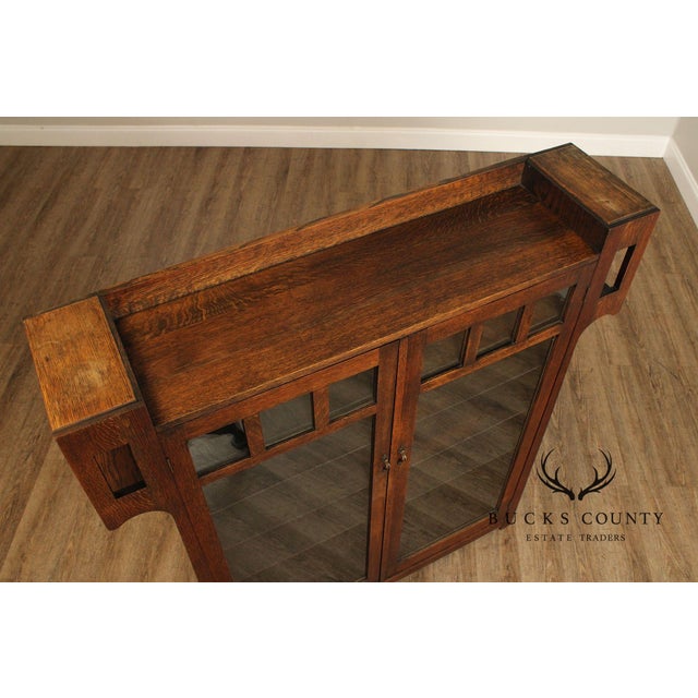 1910s Grand Rapids Antique Mission Oak Bookcase For Sale - Image 5 of 12