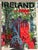 A large David Klein TWA travel banner featuring four of his classic destination designs: Ireland, London, Chicago, and...