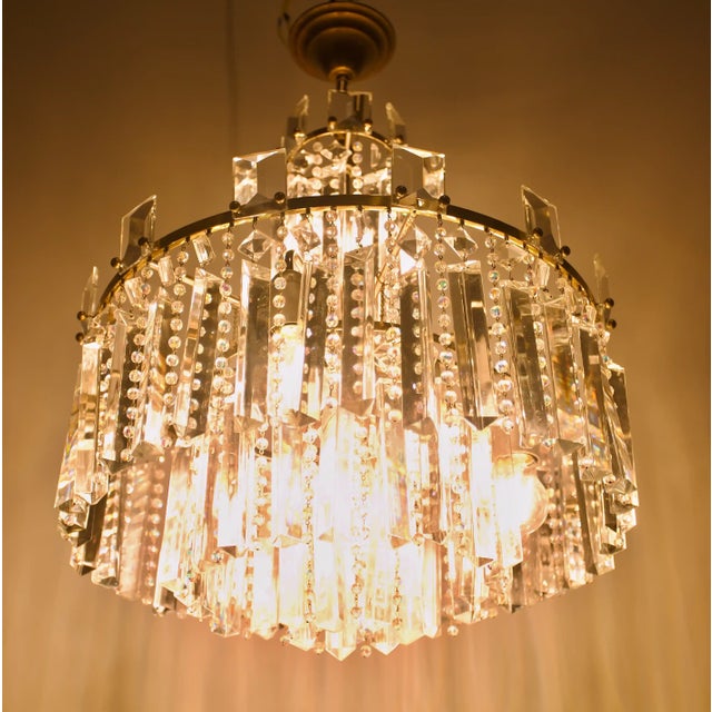 Cut Lead Crystal Chandelier For Sale - Image 3 of 12