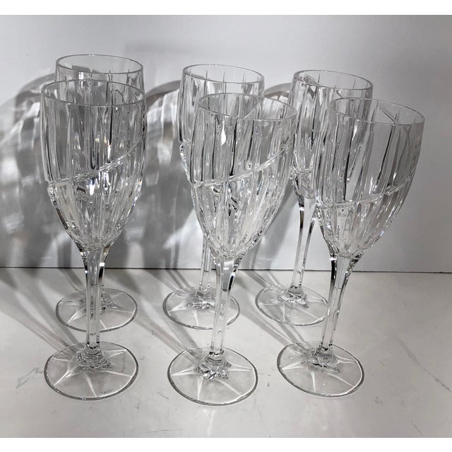Set of 6 Contemporary Wine Glasses Mikasa Uptown Cut Crystal Chairish