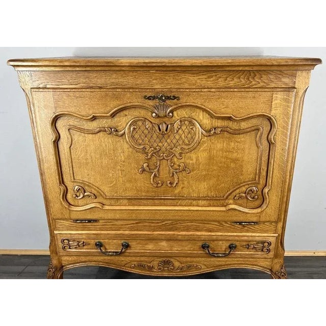 Vintage French Louis XVI Style Oak Cupboard with Drawer For Sale - Image 4 of 12