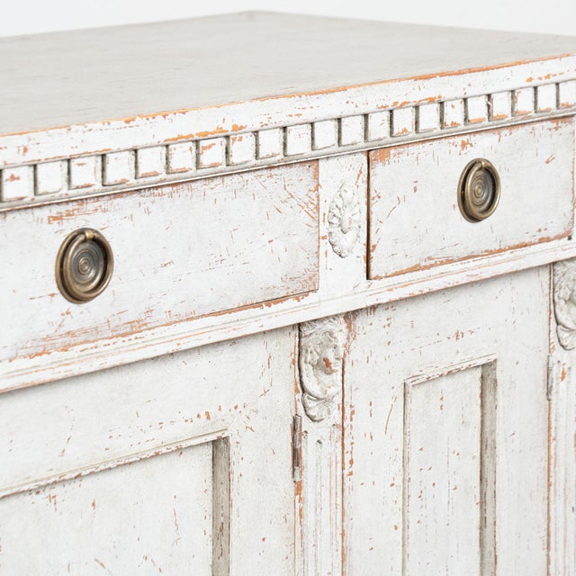 19th Century Swedish Gustavian Gray Painted Buffet Sideboard For Sale - Image 11 of 16