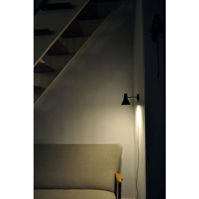 Black Danish Modern Wall Lamp with Adjustable Brass Arm For Sale - Image 8 of 10