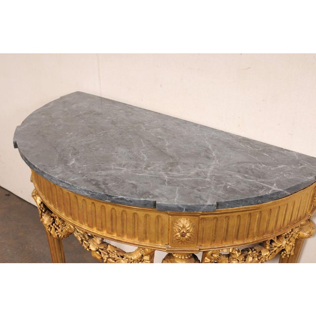 An Exquisite 18th C. French Demi-Lune Table For Sale - Image 4 of 12