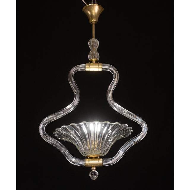 Transparent Murano Glass Chandelier by Barovier E Toso, 1950s For Sale - Image 6 of 11