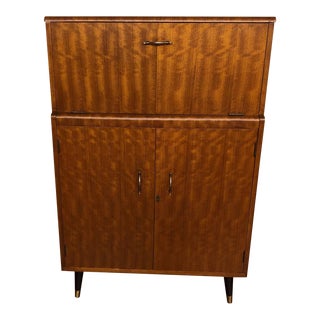 Vintage Bar / Cocktail Cabinet With Folding Top For Sale