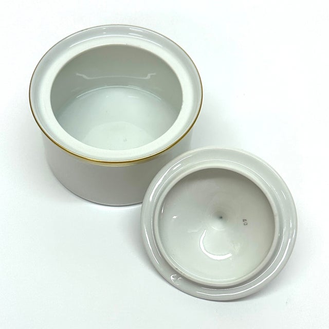 Vintage Mid-Century Modern Rosenthal Kurfürstendamm Gold Embellished Porcelain Creamer and Sugar Bowl Set For Sale - Image 12 of 13