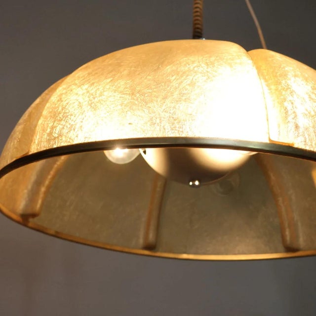 Brass and Fiberglass S447 Pendant Lamp by Idea Studio Tecno for Luci Italia, 1970s For Sale - Image 6 of 10