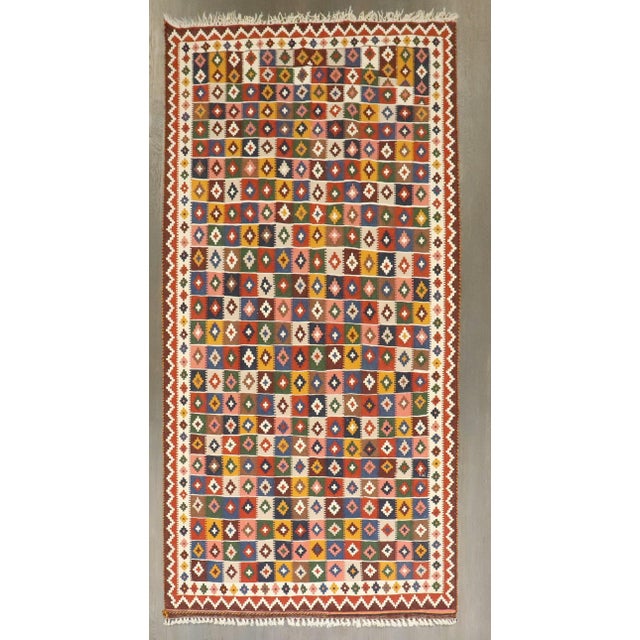 Vintage Zabihi Collection Persian Qaushgai Kilim For Sale - Image 4 of 9