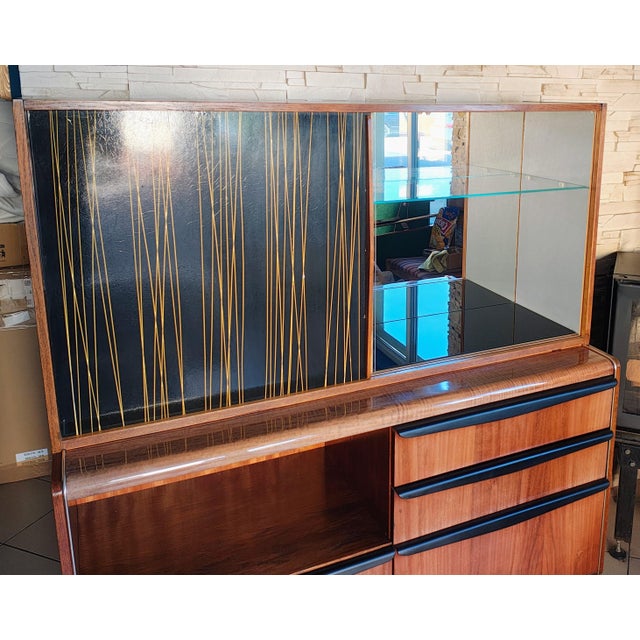 Wood Czechoslovakian Cabinet attributed to B. Landsman for Jitona, 1960s For Sale - Image 7 of 16
