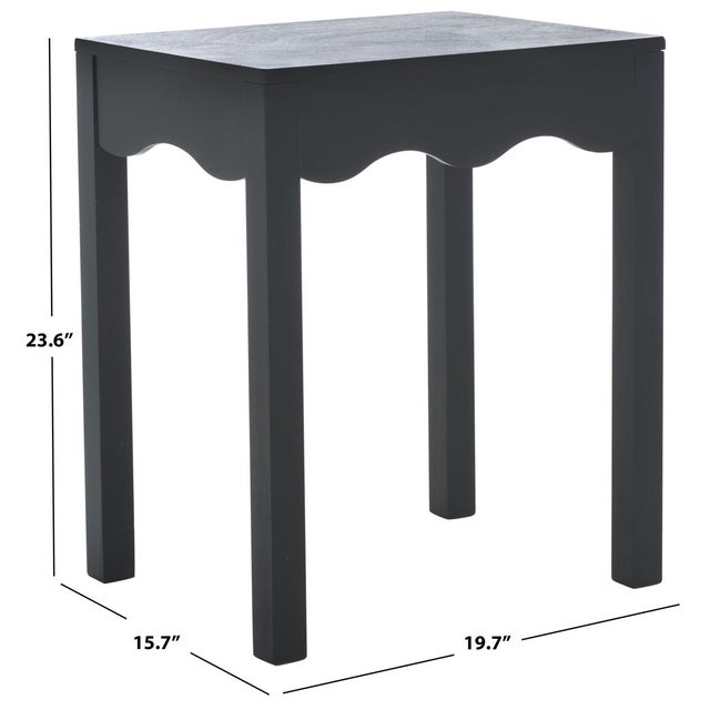 Contemporary Litith Square Wave Accent Table in Matte Black For Sale - Image 3 of 8
