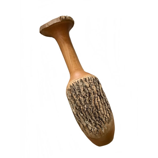 1970s Hand Turned Mid Century Modern Wood Artisan Vase For Sale - Image 4 of 10