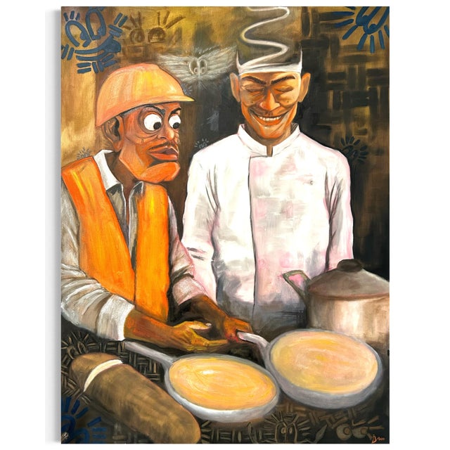 Freedom by Seromo Okoro, Oil and Pastel on Canvas, (2025) For Sale